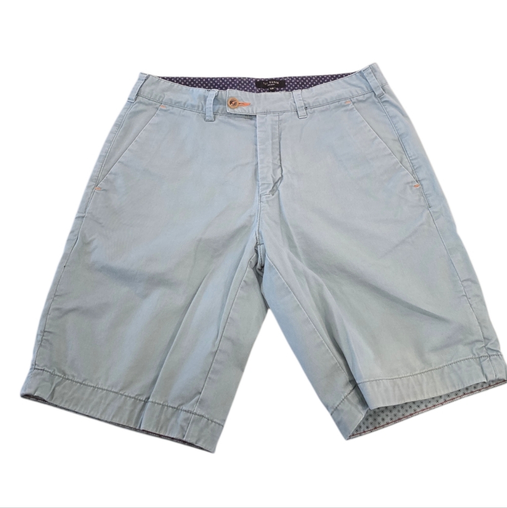 Ted Baker London Men’s Light Blue Tailored Shorts Size 32R – Smart Casual Summer